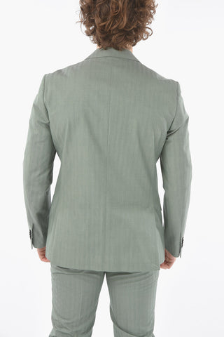 virgin wool and Cotton GATE notch lapel 2-button suit