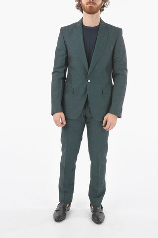 CC COLLECTION cotton and flax RESET peak lapel 1-button suit