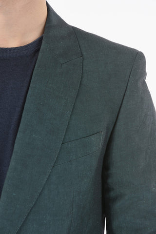 CC COLLECTION cotton and flax RESET peak lapel 1-button suit