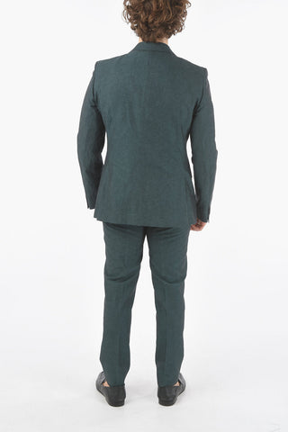 CC COLLECTION cotton and flax RESET peak lapel 1-button suit