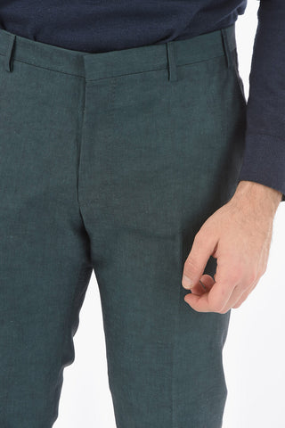 CC COLLECTION cotton and flax RESET peak lapel 1-button suit