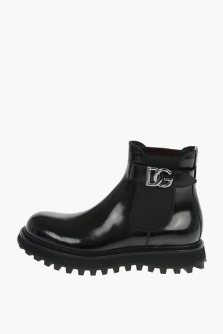 Leather BERNINI Chelsea Booties with Logoed Ankle Belt