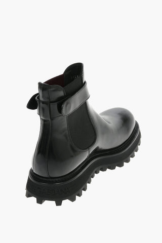 Leather BERNINI Chelsea Booties with Logoed Ankle Belt