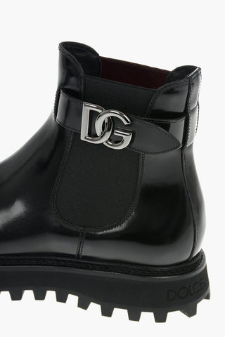 Leather BERNINI Chelsea Booties with Logoed Ankle Belt