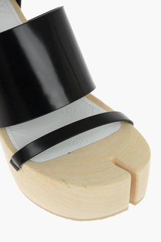 MM22 Sandali In Pelle Con Tacco In Legno 11 cm