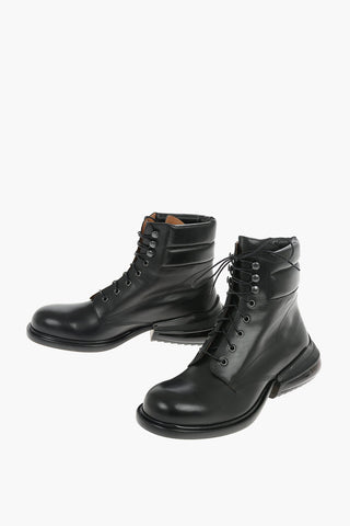 MM22 Laced Leather Low Boots