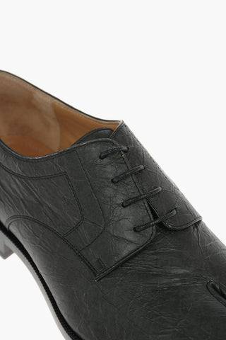 MM22 Crinkle Effect Tabi Derby Shoes
