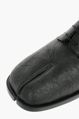 MM22 Crinkle Effect Tabi Derby Shoes