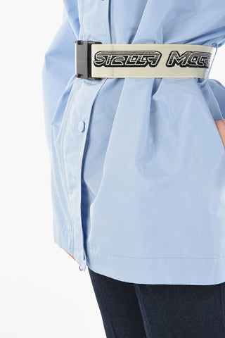 Logoed Belt Nylon Hooded Jacket