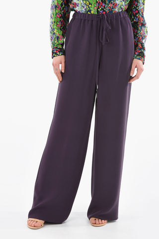 Silk Blend High Waist Palazzo Pants