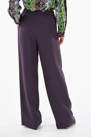 Silk Blend High Waist Palazzo Pants
