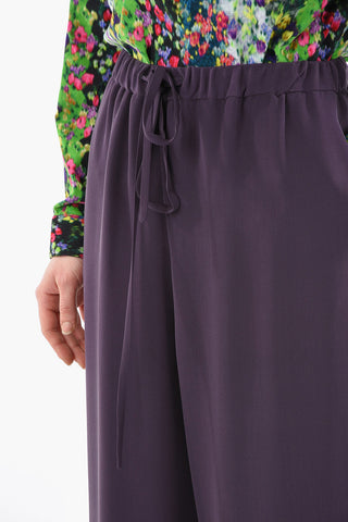 Silk Blend High Waist Palazzo Pants