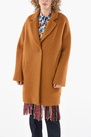 Fuzzy Knit CATHY Coat with Checked Inner