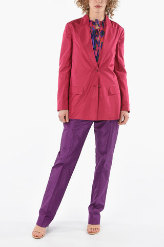Silk Half Lined Single Breasted Blazer With Coulisse