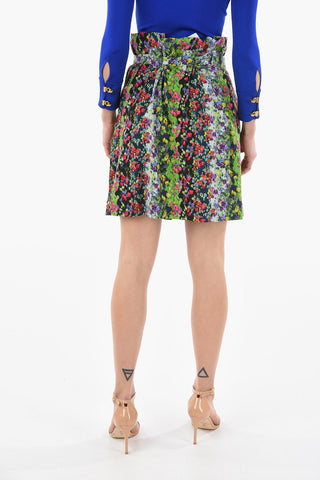 Ribbed-velour High-waisted Miniskirt with Belt