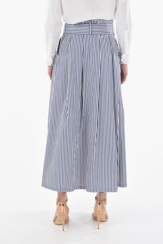 Striped Belted CAROL Skirt with Embroidery