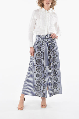 Striped Belted CAROL Skirt with Embroidery