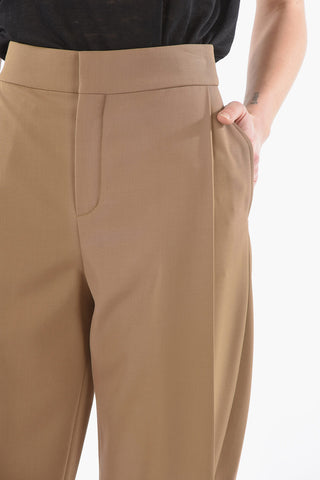Pantaloni Wide-leg Crop a Una Pince Laterale