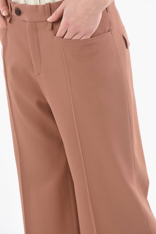 Virgin Wool Tailored Wide-leg Pants