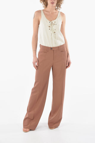 Virgin Wool Tailored Wide-leg Pants
