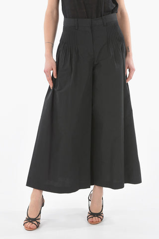 Pantaloni Wide Leg Con Pieghe