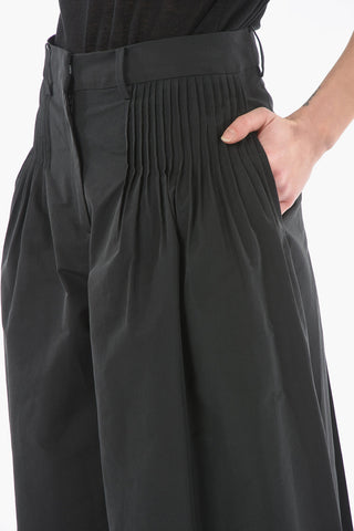 Pantaloni Wide Leg Con Pieghe