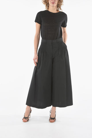 Pantaloni Wide Leg Con Pieghe