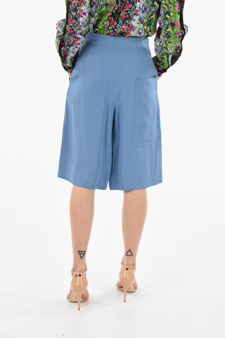 High Waisted Chambray Shorts