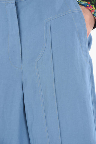 High Waisted Chambray Shorts