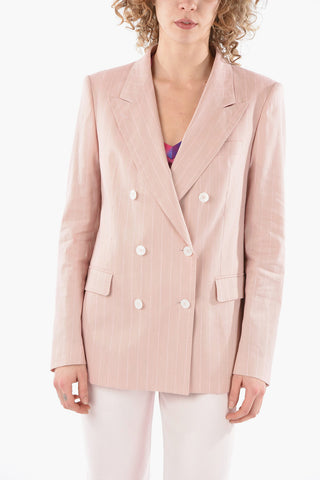 Double-Breasted Striped PARIGI Blazer with Flap Pocket