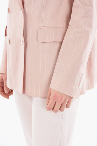 Double-Breasted Striped PARIGI Blazer with Flap Pocket