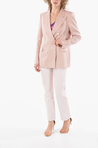 Double-Breasted Striped PARIGI Blazer with Flap Pocket