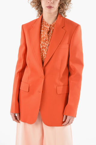 Flap Pocket Twill Cotton Blend Blazer