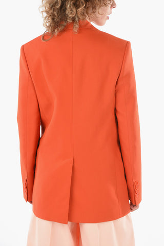 Flap Pocket Twill Cotton Blend Blazer