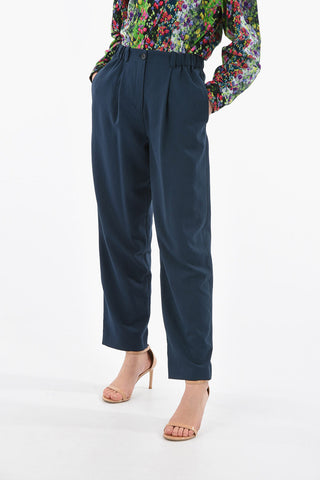 High-waisted Chino Pants with Inverted Pleats