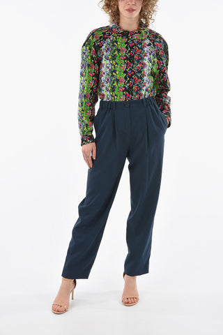 High-waisted Chino Pants with Inverted Pleats