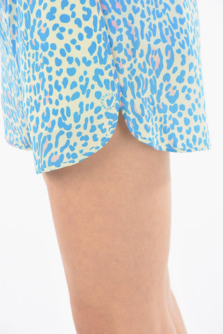 Elastic Waistband Animal Printed Silk Shorts