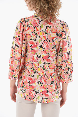 Camicia in Seta con Motivo Floreale