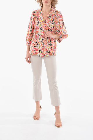 Camicia in Seta con Motivo Floreale