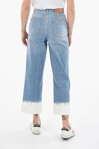 Faded Bottom Cropped Fit 5 Pocket Denims 26cm