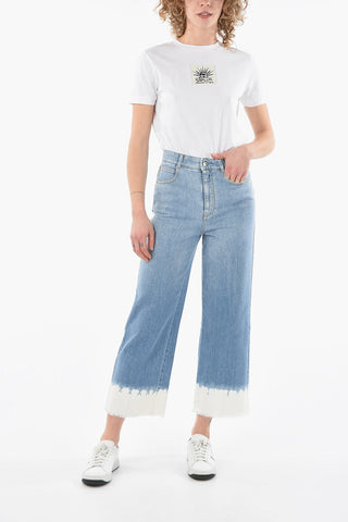 Faded Bottom Cropped Fit 5 Pocket Denims 26cm