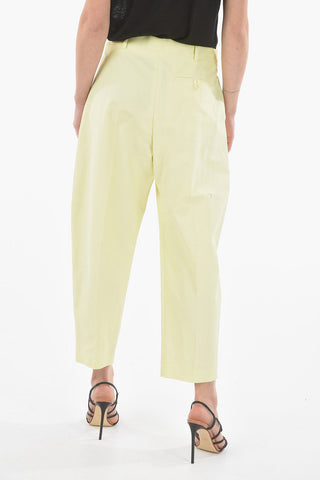 Double-pleated Flax Blend Mom Fit Pants