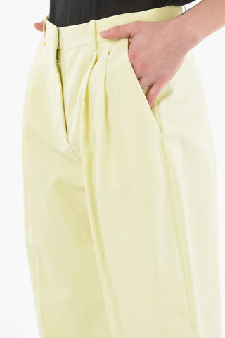 Double-pleated Flax Blend Mom Fit Pants