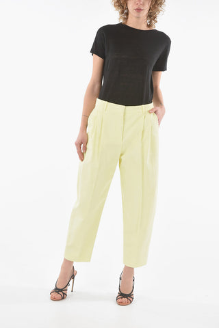 Double-pleated Flax Blend Mom Fit Pants