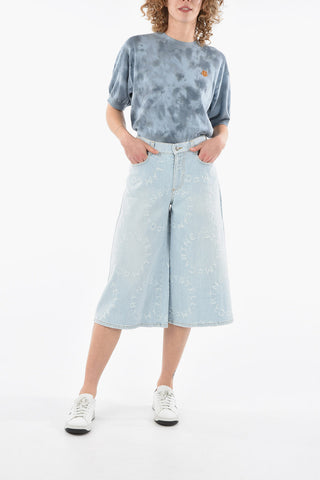 All-Over Logo Jacquard Gaucho Denims 39cm