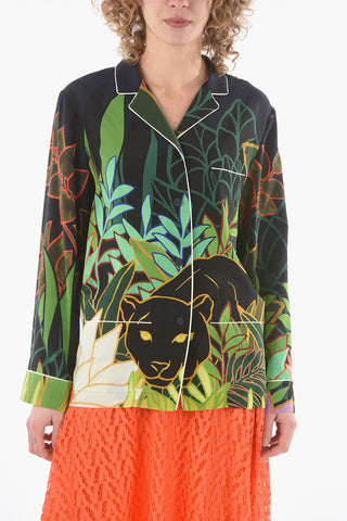 Printed Silk Long Sleeved Shirt