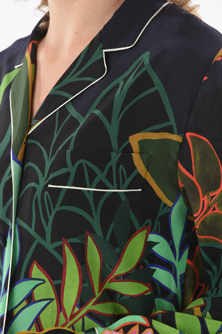 Printed Silk Long Sleeved Shirt