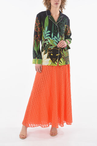 Printed Silk Long Sleeved Shirt