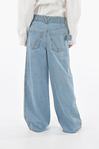Five Pockets Wide Leg Denims with Metal Loops
