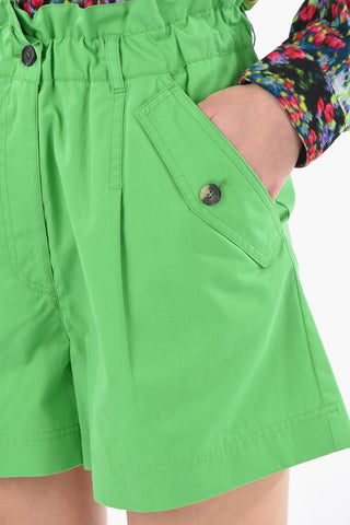 Cotton High-waisted Shorts with Elasticated Waist Band